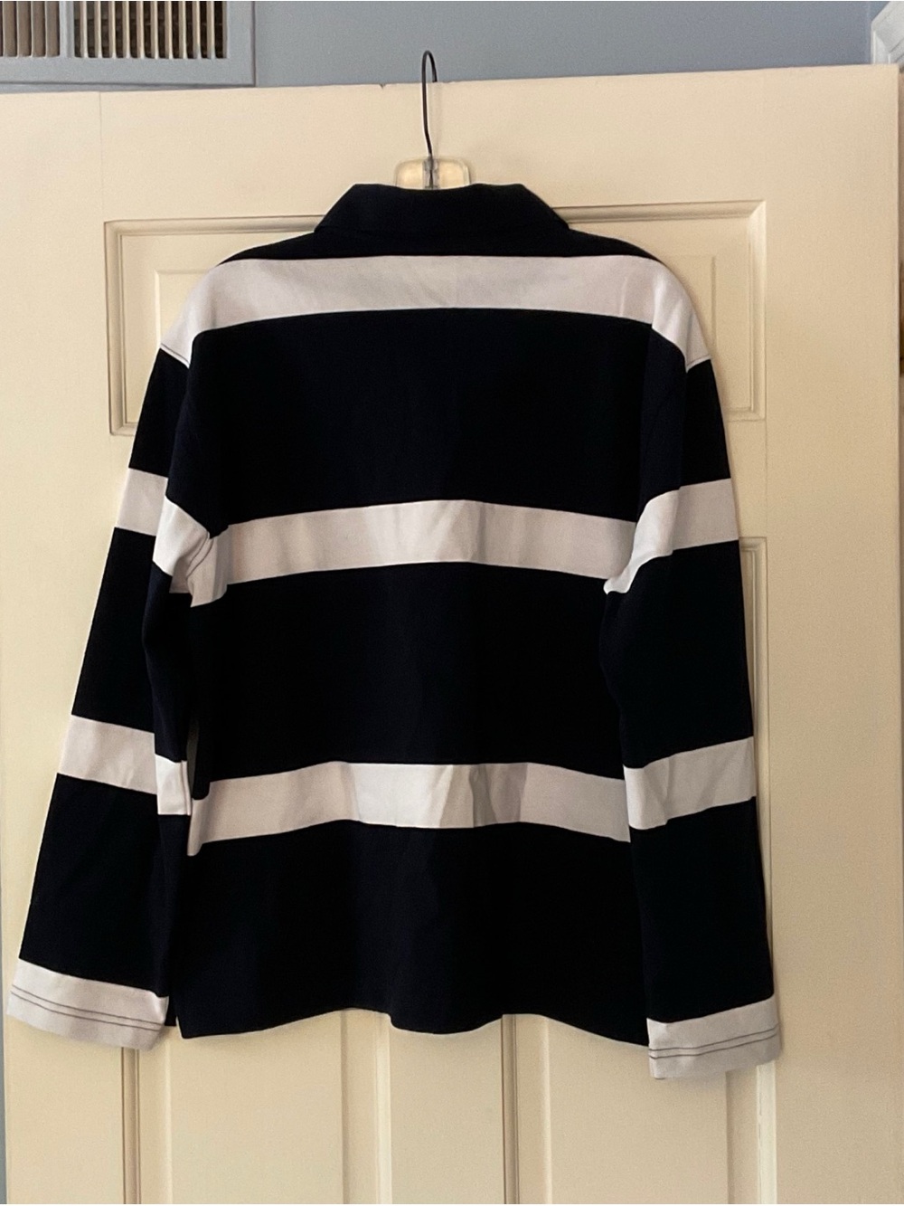 Madewell Rugby Polo Shirt Navy Blue White Stripe Women’s M NWT Preppy Heritage - Picture 7 of 9